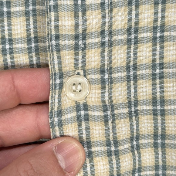 Vtg Ocean Pacific OP Shirt Mens Large Green Yellow Plaid Button Up Skate Surf - Picture 6 of 10